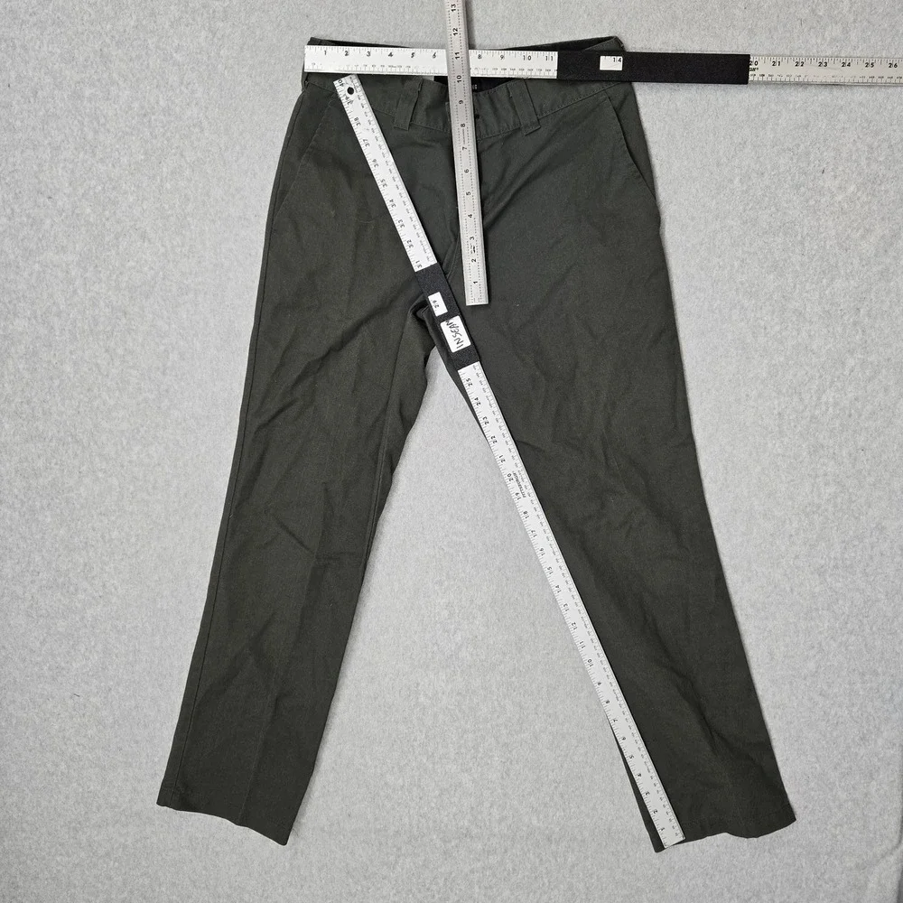 Dickies Men Pants 28 Green Chino Twill FLEX Skateboarding Pants Zipper Slim 29